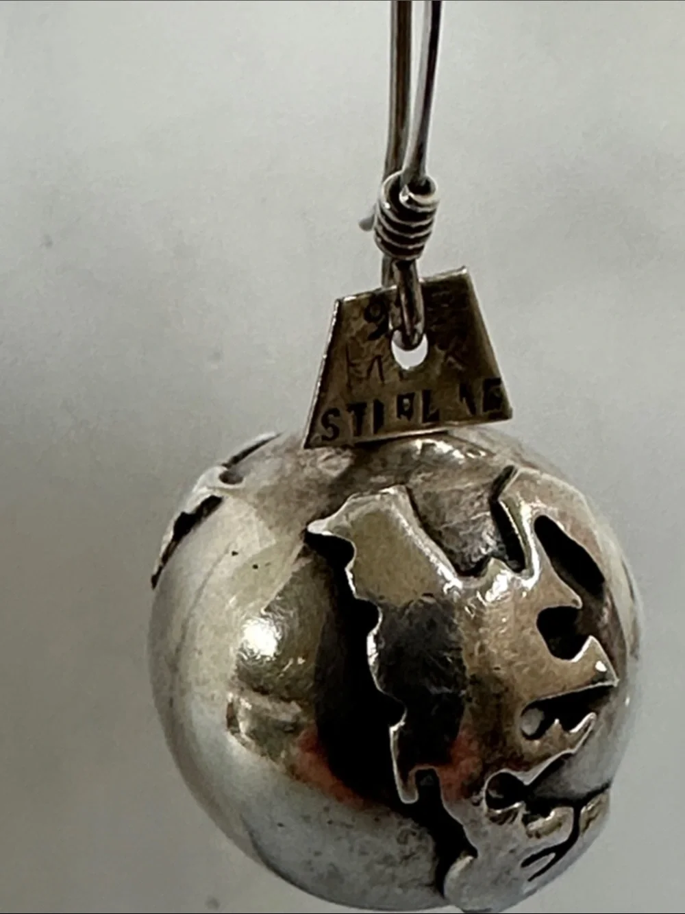 925 Sterling Silver Filigree Globe Drop Earrings